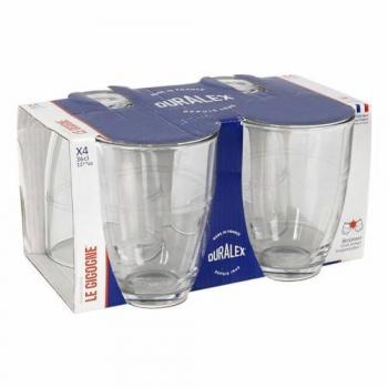 Set de 4 Vasos Gigogne Duralex de Vidrio Transparente 360cc - Aptos para Bebidas Frías y Calientes, Lavavajillas