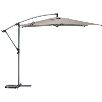 Parasol colgante de aluminio taupe Ø 3 m