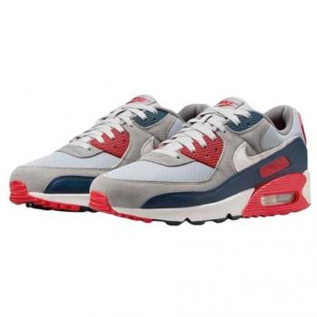 Nike Air Max 90 Men's Shoes - Grey/Red - Size 10