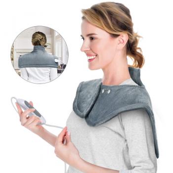 OMORC Almohadilla Eléctrica Espalda, 100W 50×56cm Manta electrica Lumbar Cervical y Espalda, Lavable, Calentamiento Rápido, 3 Temperaturas, Aliviar Dolores musculares, Anti-sobrecalentamiento
