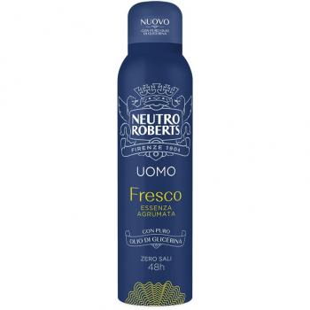 Deodorante Spray Neutro Roberts para Hombre con Esencia Cítrica Fresca 150 ml, Sin Sales de Aluminio, 48 horas de Protección