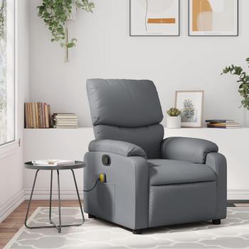Sillón de masaje reclinable de cuero sintético en negro, crema y marrón, cómodo para dormitorio y relajación