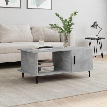 Mesa de centro de madera contrachapada y hormigón gris 90x50x40 cm