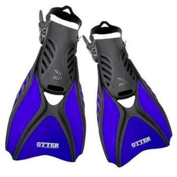 Aletas de Buceo Ajustables Ist Dolphin Tech Otter para Adultos Unisex, Color Azul, Talla S (35-40)