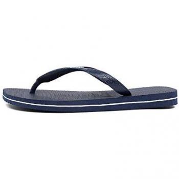 Chanclas Havaianas Logo Filete, color negro y blanco, talla 37-38, para hombre, multicolor (New Graphite), diseño con logo