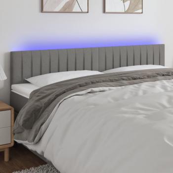 Cabecero LED gris oscuro 160x5x78/88 cm tela Vidaxl