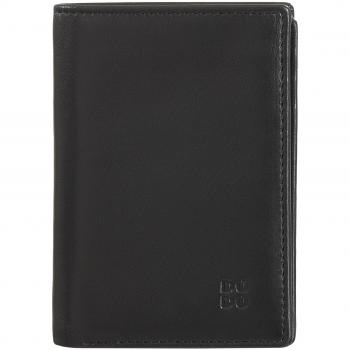 Cartera pequeña de hombre Dudu de piel con solapa interior, bloqueo RFID, bolsillo bifold, ventana para ID, capacidad para 9 tarjetas de crédito y billetes