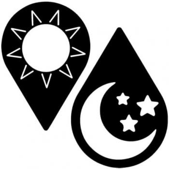 Decoración de Metal Sol y Luna 2, Negro, 70x0,15x50 cm