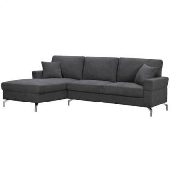 Sofa Chaise Longue Ellen 245cm, Gris Oscuro, Chaise Izquierdo