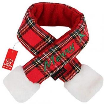 PUPPIA pddf-sm23 Bufanda Papá Noel Navidad Cuadros, m, Rojo
