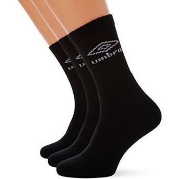 UMBRO 64009U-060 Pack de 3 Calcetines, Hombre, Negro, M