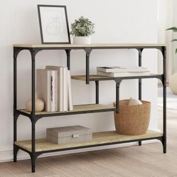 Mesa consola Sonoma de roble 100x30x75 cm madera multicapa marrón