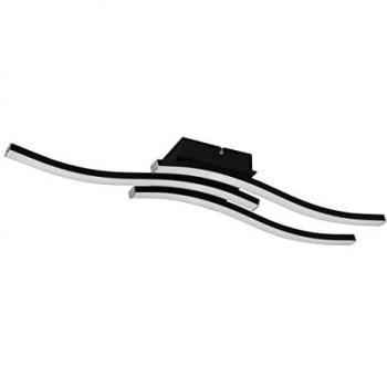 Plafoniera LED Route 3 luces onduladas antracita 54cm, 4000K, IP20