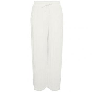 Pantalones Anchos de Algodón para Mujer Pieces Cloud Dancer 17139565 en Color Blanco