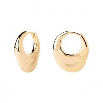 Pendientes Aro Volcano de Plata 925 con Acabado en Oro para Mujer