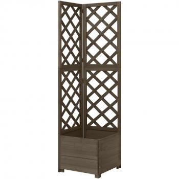 vidaXL Solid Fir Wood Grey Corner Trellis Planter