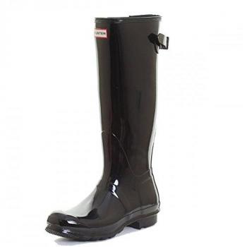 Hunter Women's Original Tall Adjustable Gloss Black Wellington Boots - Size 6
