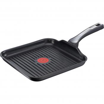 Tefal Expertise - Sartén Grill de Aluminio 26x26 cm, Antiadherente con Refuerzo de Titanio, Apto para Todas las Cocinas Incluyendo Inducción