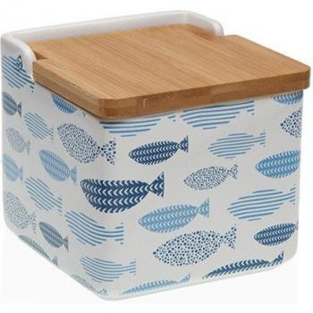 Salero con Tapa Versa Aqua Peces Cerámica Dolomita