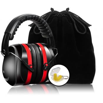 Orejeras Protección Plegables, Cancelación de Ruido, Orejeras Auditiva para Proteger Oídos, Casco con Espuma Suave para Niños y Adultos, SNR 35dB, Regalar un Par de Tapones para Oídos