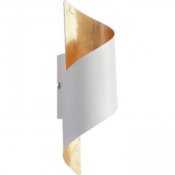 Aplique de pared Lindby Desirio, moderno, blanco y dorado, 35 cm, metal, 1 llama E14