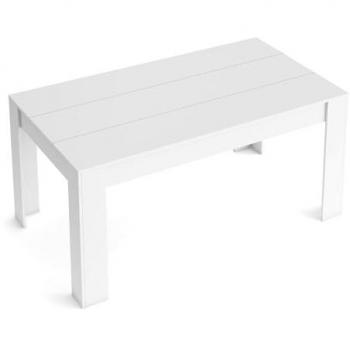 Skraut Home - Mesa de Comedor Extensible 140cm a 200cm, Color Blanco Mate, Medidas: 90.4 Ancho x 140.4/200.4 Largo x 76.1 cm Altura