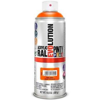 Pintura spray Acrílica Brillo PINTYPLUS EVOLUTION 520cc Pure orange Ral 2004, Estándar
