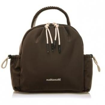 Mochila Casual para Mujer Mariamare Cammy Marrón con Cierre de Cremallera y Detalle de Cordones