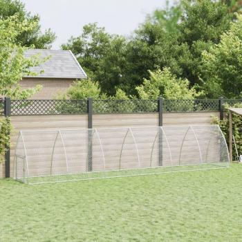 Jaula para gallinas de acero galvanizado plateado 600x105x120 cm