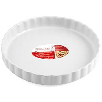 Molde para tarta de cerámica blanca, 29 cm x 4.5 cm