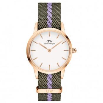 Reloj Daniel Wellington Iconic 28 mm NATO Verde/Púrpura con Acero Rosa