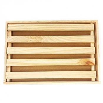 Tabla para cortar pan de madera 2.5 x 32 x 22 cm con bandeja recogemigas y rejilla extraíble