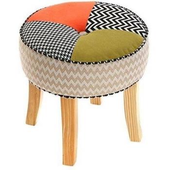 Versa Houndstooth - Taburete redondo patchwork