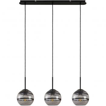 Lucande Ably lámpara colgante de vidrio humo 3 luces y Lucande lámpara colgante de vidrio negro