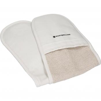 Guantes de Horno Profesionales de Lujo Masterclass Deluxe Doble Cara Resistentes al Calor Color Crema