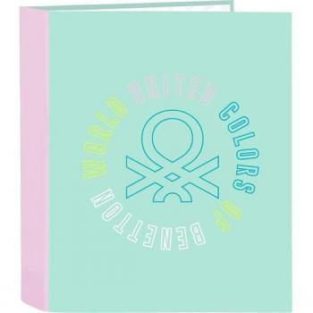 Carpeta Safta Benetton Corazones Cartón Folio 4 Anillas Mixtas Lomo Ancho 265x40x330 mm