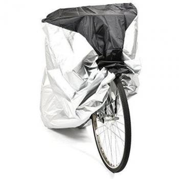 190T bicicleta funda impermeable para proteger su montaña/bicicleta de carretera de lluvia, polvo y arañazos, color amarillo, plateado / negro