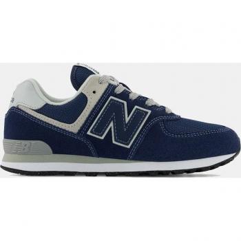 New Balance Kids' 574 Core Hook & Loop Casual Sneakers - Blue/White (Size 28)