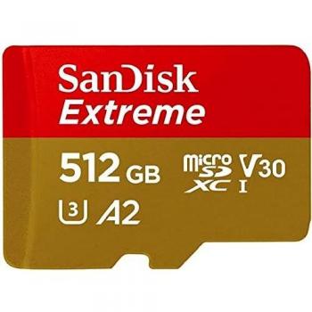 SanDisk Extreme 512GB MicroSDHC UHS-I Class 10 Memory Card