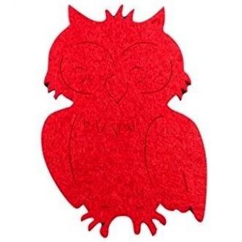 Petra de manualidades-News A-EUF4608-28 decoración, búho lateral 15 x 80 mm, fieltro/rojo