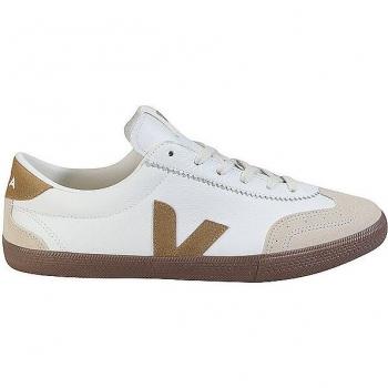 Men's Veja Volley Leather Trainer White/Tent/Bark - Size: 11