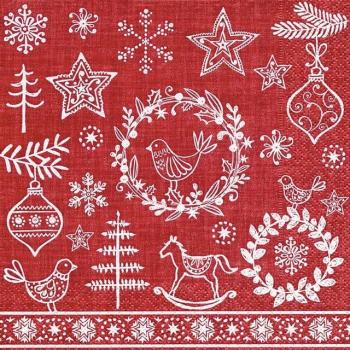 Servilletas papel Hygge symbols red 33x33cm. 20u.