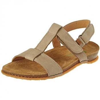 Sandalias Planas de Piel Marrón para Mujer El Naturalista N5816 Panglao