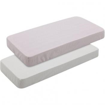 Pack 2 Sábanas Bajeras para Cuna Cambrass Mini Windsord Rosa 60x120x17 cm - Suave y Cómoda