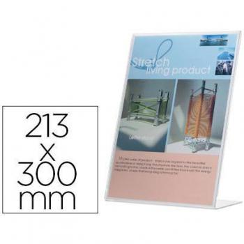 Expositor Sobremesa Q-Connect Forma de L Metacrilato Tamaño A4 213x300mm KF04177