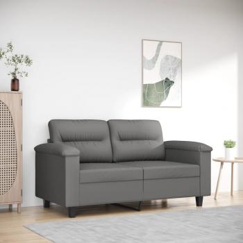 Sofá de 2 Plazas de Tela de Microfibra Gris Oscuro 120 cm Vidaxl