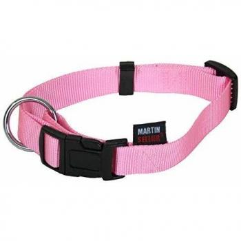 Collar de Perro Ajustable de Nylon Martin Sellier - Rosa, 25mm, 45-65cm