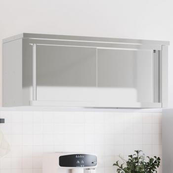 Armario de pared de cocina con puertas correderas de acero inoxidable Vidaxl