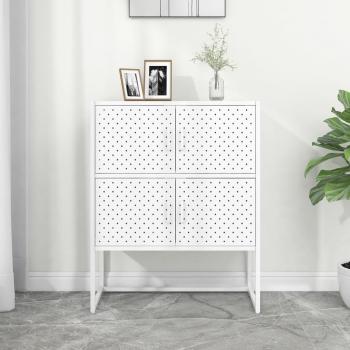 White Steel Highboard 80x35x100 cm