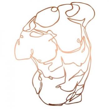 Busto de Hombre en Metal Cobre - Decoración Moderna 55x0,15x71 cm